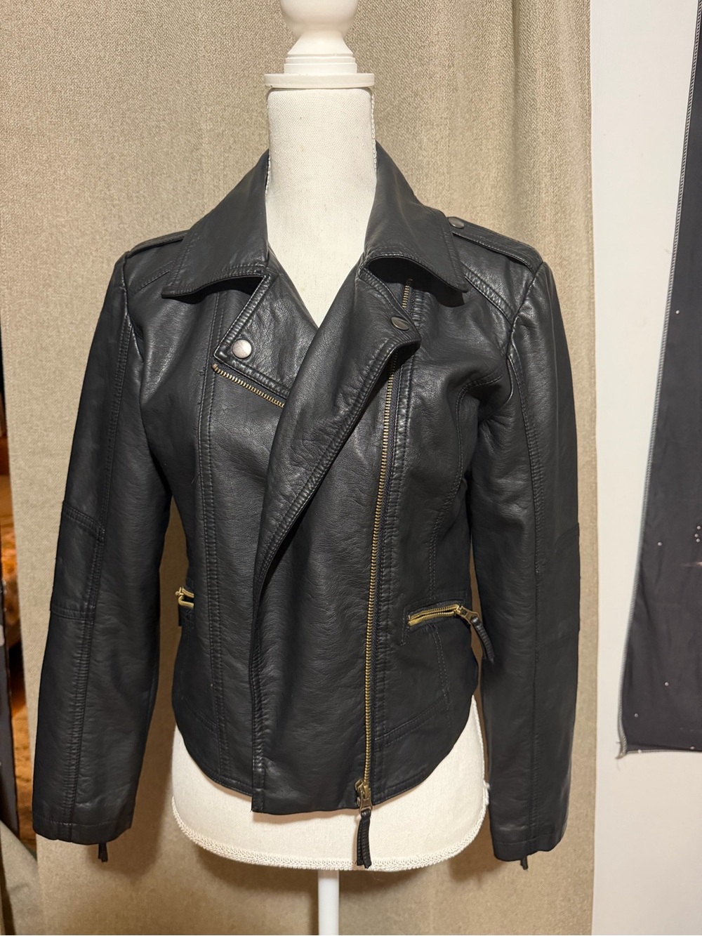 Women’s Black Vegan Leather just Married Jacket - Classic Biker Style